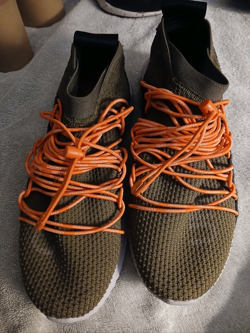Men's Olive Adidas with Orange Laces